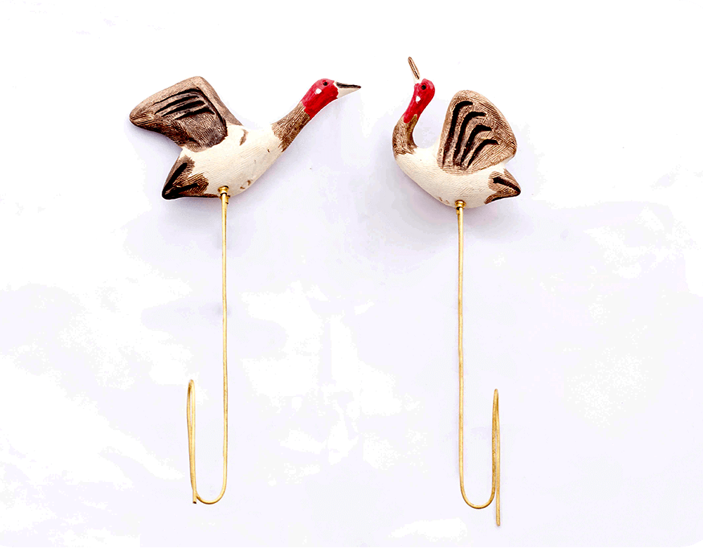 Sarus Crane Plant Poker (pair)