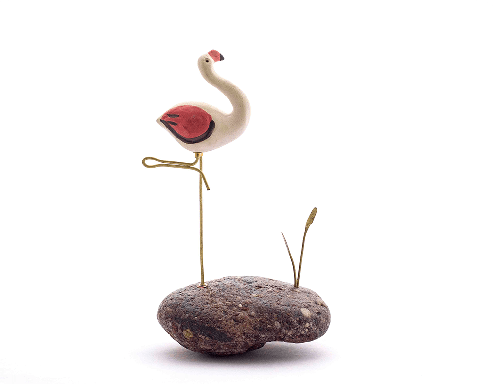 Pebble Decor - Flamingo (Resting)