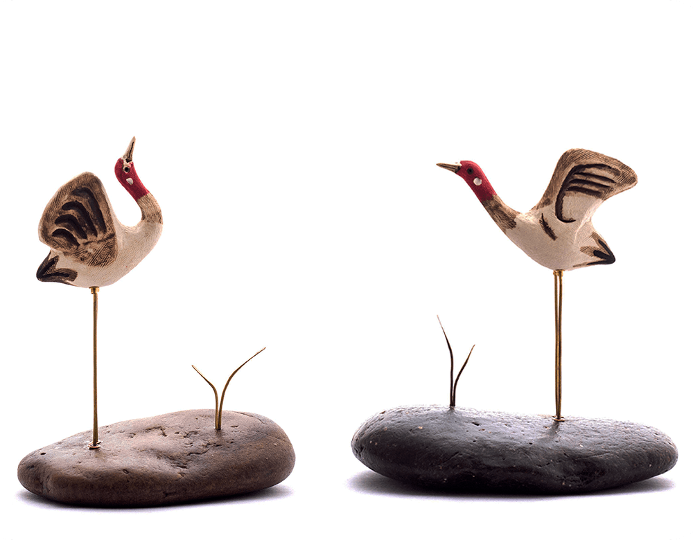 Pebble Decor - Sarus Cranes