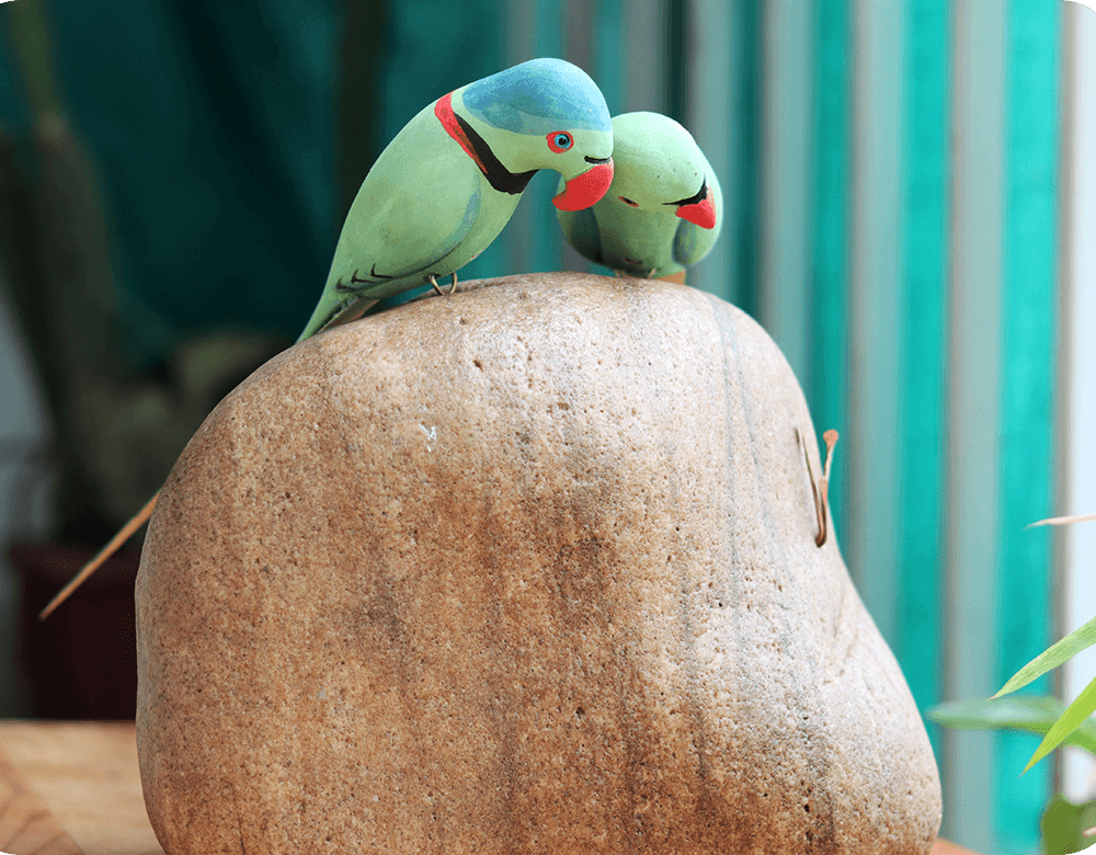 Exotic Table Tops - Indian Parakeet (pair)